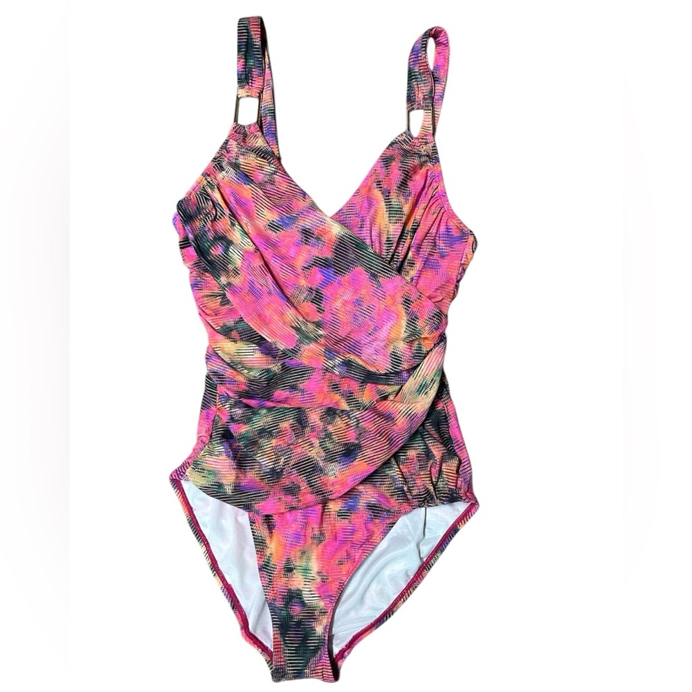SPANX, Women's One Piece Swimsuit, Multicolored Pink, Size 12, NWOT